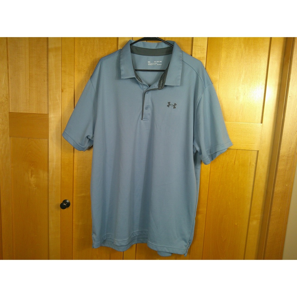 Under Armour Mens 3XL HeatGear Polo Shirt Blue Loose Fit Golf 1290140 420